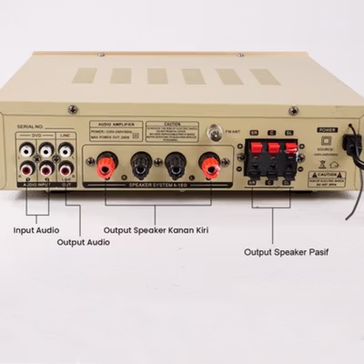 Sunbuck Bluetooth EQ Audio Stereo Hi-Fi Amplifier Karaoke 5CH 920W - AV-580USB/BT - Golden — gambar 4