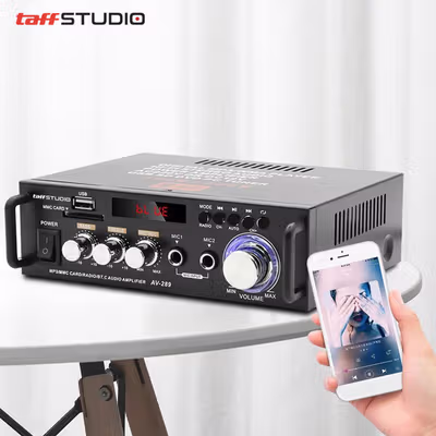 TaffSTUDIO Bluetooth EQ Audio Amplifier Karaoke Home Theater FM 600W - AV-298BT - Black — gambar 4