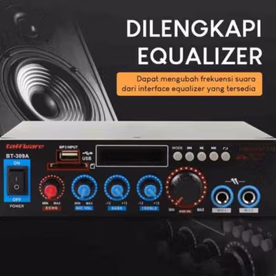 TaffSTUDIO Audio Amplifier HiFi Bluetooth 5.0 Stereo 2 Channel 800W - BT-309A - Black — gambar 4