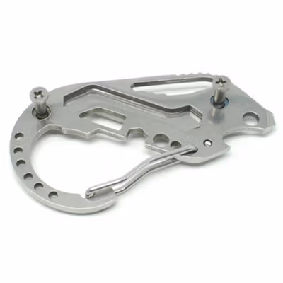 TaffSPORT Karabiner Multifunction Gantungan Kunci Stainless Steel - ED77 - Silver — gambar 4
