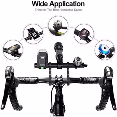 ETA BIKE Extender Setang Sepeda MTB Double Clip Handlebar 30CM - ET30 - Black — gambar 4