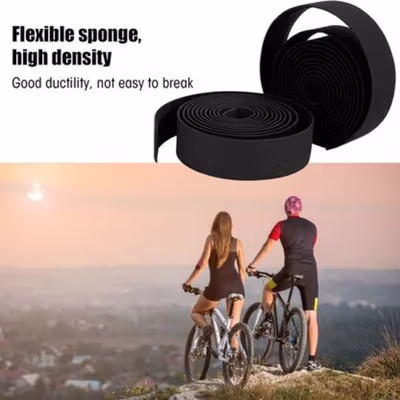 Handlebar Tape Gagang Sepeda Bicycle Handle Wrap 2M 30mm 2 PCS - GH-081H - Black — gambar 4