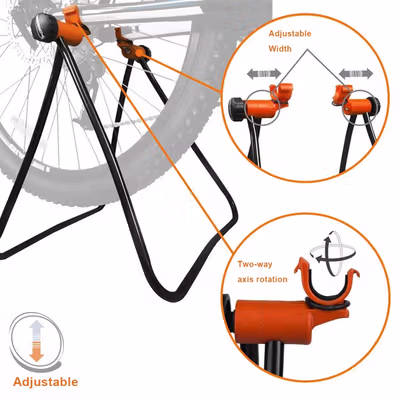 TaffSPORT Standar Sepeda Universal Paddock Standing Bike Display Besi - L151 - Black/Red — gambar 4