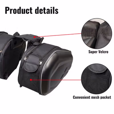 SHOPRIME Tas Motor Touring Samping Anti Air Side Saddle Bag - SH58L - Black — gambar 4