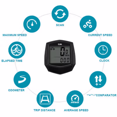 SunDING Speedometer Sepeda Digital Odometer Waterproof - SD-581 - Black — gambar 4