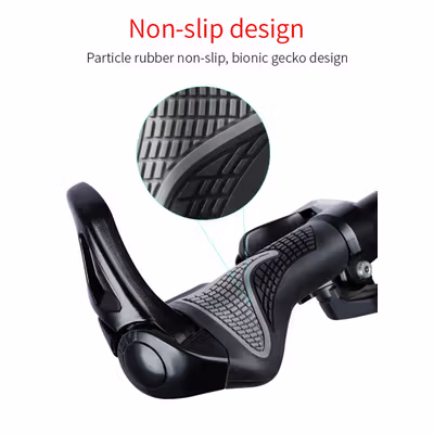 TaffSPORT Handgrip Sepeda Universal Anti Slip Handlebar Grip - BT1001 - Black — gambar 4