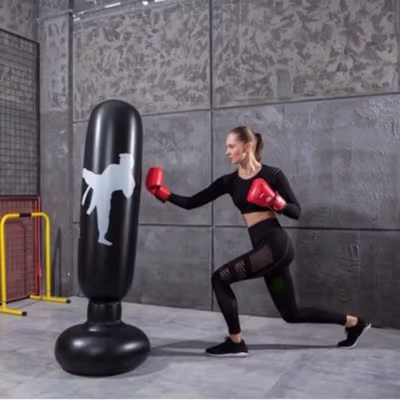 TaffSPORT Samsak Tinju Berdiri Inflatable Punching Bag 1.6M - VK160 - Black — gambar 4
