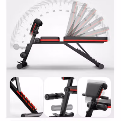 TaffSPORT Kursi Gym Iron Bench Press Foldable Sit Up Exercise - YC-204 - Black — gambar 4