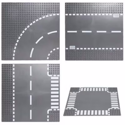 KACUU Base Plate Jalan Raya LEGO Building Blocks Road 25.6x25.6cm Straight Road - KA-EN-213 - Gray — gambar 4