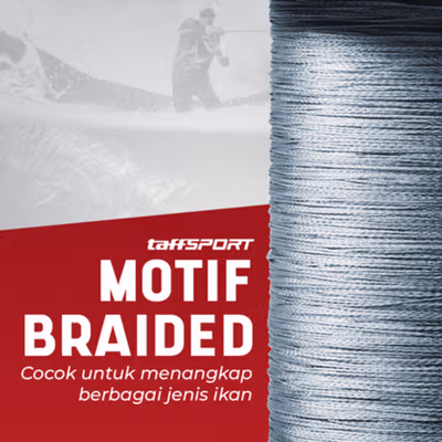 TaffSPORT Senar Pancing PE 4 Braided Strand Fishing Line 300M 8.0 - BLTP - Gray — gambar 4