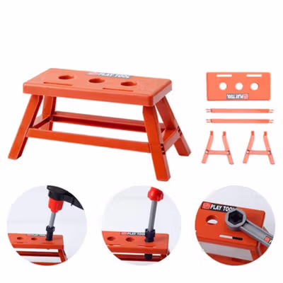 YICHI Hardware Tool Toy Mainan Perkakas Anak Simulasi Pertukangan - TD46 - Red — gambar 4