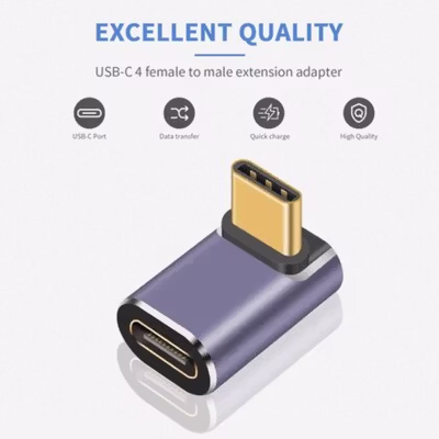 AOLLON OTG USB Type C Head Up and Down 40Gbps Adapter Converter - BK40 - Gray — gambar 4