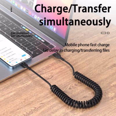 KEBISS Kabel Charger Data Micro USB Multifungsi Spring Cable 3A 1.5M - KM-3 - Black — gambar 4