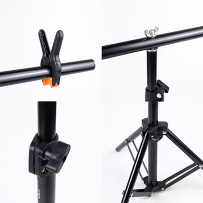 TaffSTUDIO Bracket Stand Backdrop Foto Studio T-Shape with 2 Clip 60x70cm - M138 - Black — gambar 4