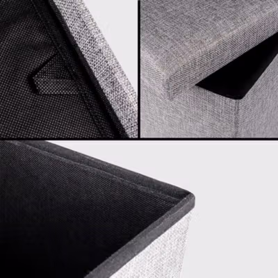 TaffHOME Sofa Kotak Penyimpanan Barang Foldable Storage Box 38x38x36.5cm - L1705 - Gray — gambar 4