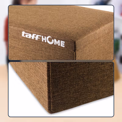 TaffHOME Sofa Kotak Penyimpanan Barang Foldable Storage Container 76x38x36.5cm - H031 - Brown — gambar 4