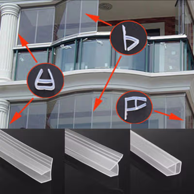 Alloet Lis Sela Pintu Silicone Door Sealing Strip Type F 1M 6mm - TP40 - Transparent — gambar 4