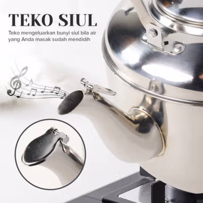 CHUANGYI Teko Air Panas Bunyi Siul Stainless Steel Water Kettle 4L - HS462 - Silver — gambar 4