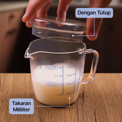 DROHOEY Gelas Ukur Kaca Latte Art Milk Jug Measuring Cup Glass 250ml - ZM0080 - Transparent — gambar 4