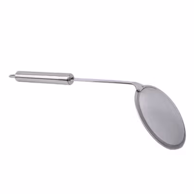 EH-LIFE Sendok Saringan Minyak Dapur Stainless Steel Skimmer 13.5cm - KT399 - Silver — gambar 4