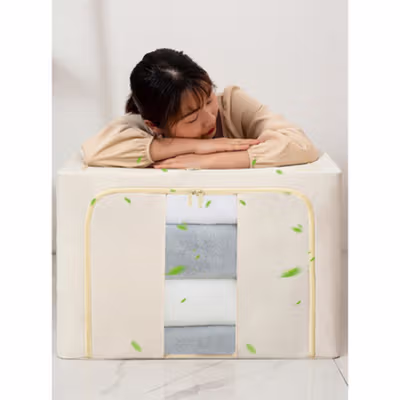 Florence Kotak Penyimpanan Pakaian Dual Layer Window Style 110L - FL-BG1 - Cream — gambar 4