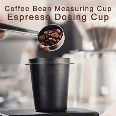 One Two Cups Dosing Cup Portafilter Espresso Machine SS304 58mm - HB5 - Black — gambar 4