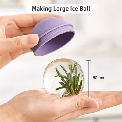 SESERN Cetakan Es Batu Silikon Bulat Light Bulb Ice Cube Mold - GJ2980 - Blue — gambar 4