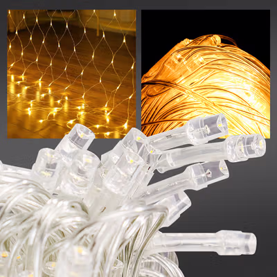 TaffLED Lampu Hias String Lights Tumblr Model Jaring Waterproof 220V 1.5x1.5M - EK-04 - Warm White — gambar 4