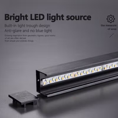 XINTUXIN Lampu Plafon LED Minimalis Chandelier 4 Strip Tri Color 45W 120cm - T-05 - Black — gambar 4