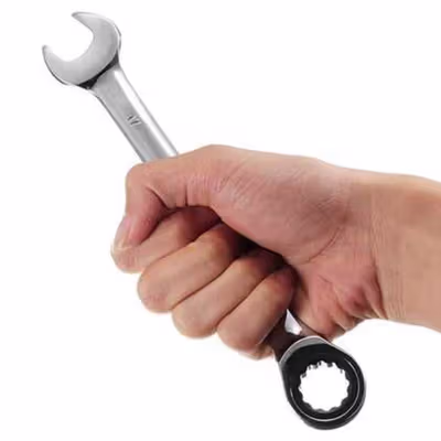 SAIKE Kunci Pas Ring Ratchet Kombinasi Chrome Vanadium 17mm - CV72 - Silver — gambar 4