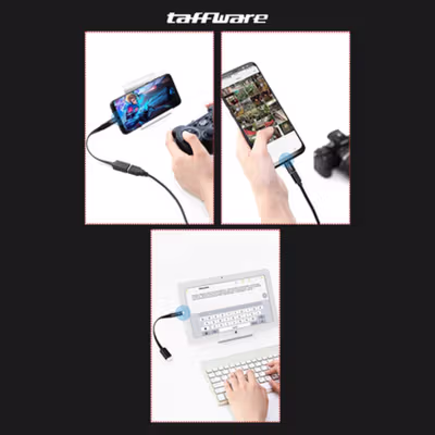 Taffware Adaptor Konverter High Speed Micro USB ke USB Type C 3.1 - US189 - Black — gambar 4