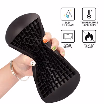 TaffHOME Cetakan Es Batu Silikon Kotak 160 Grid Ice Cube Tray - DY0973 - Black — gambar 4