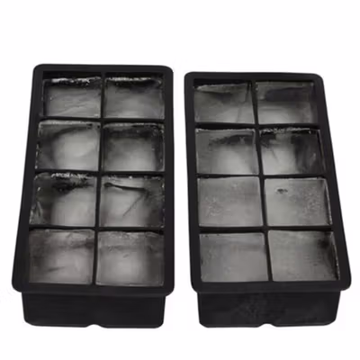 DabuLiu Cetakan Es Batu Silikon Kotak 8 Grid Ice Cube Tray - DB88 - Black — gambar 4