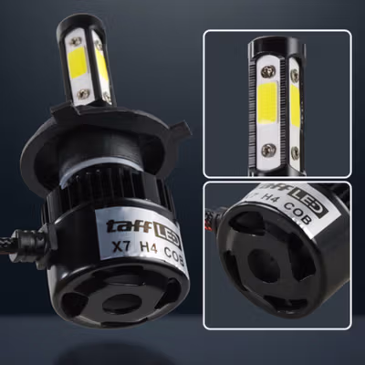 TaffLED X7 Lampu Depan Mobil LED COB Headlight H4 Cool White 2 PCS - 75818-4CN - Black — gambar 4
