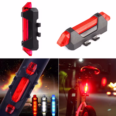 TaffLED Lampu Belakang Sepeda LED Rechargeable Tail Light 15 Lumens - DC-918 - Red — gambar 4