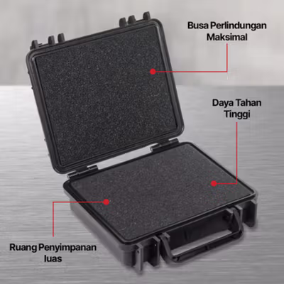 TaffGUARD Kotak Perkakas Multifungsi Plastik PP Busa Storage Tool Box 19cm - TH05 - Black — gambar 4