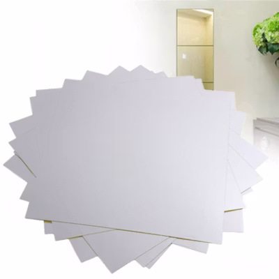 Fender Sticker Cermin Dinding Wallpaper 3D Model Square Mirror 9 PCS - Q353 - Silver — gambar 4