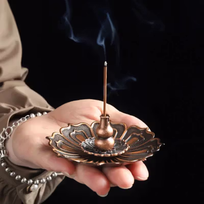 TaffHOME Tempat Dupa Lotus Gourd Incense Holder Zinc Alloy - YJ-A3 - Golden — gambar 4