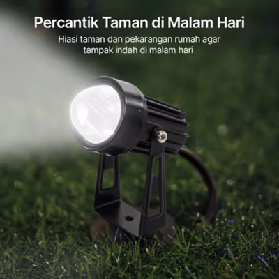TaffLED Lampu Taman Outdoor Spotlight Waterproof IP65 3W - KU-02 - White — gambar 4