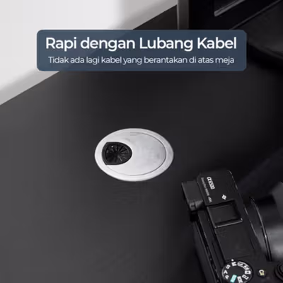 TaffHOME Meja Komputer Gaming Laptop PC Desk Frame with Cable Hole 120x60cm - FH-3 - Black — gambar 4