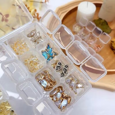 Kotak Perhiasan Aksesoris Plastic Storage Jewelry Box 56 Grid - DR56 - Transparent — gambar 4