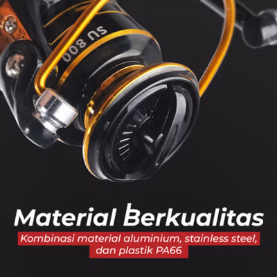 TaffSPORT Reel Pancing Spinning Fishing Reel 5.2:1 800 - SU800 - Black — gambar 4