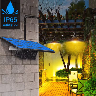 TaffLED Lampu Gantung Hias Solar Power IP65 Cool White 2 Lamp - KJ192 - Black — gambar 4