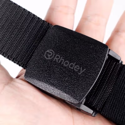 Rhodey Tali Ikat Pinggang Pria Anti X-Ray Plastik Automatic Buckle - 899 - Black — gambar 4