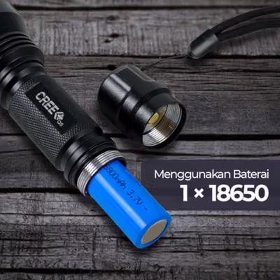 UltraFire Senter LED Flashlight XML-T6 4000 Lumens Charger dan Baterai - C8 - Black — gambar 4