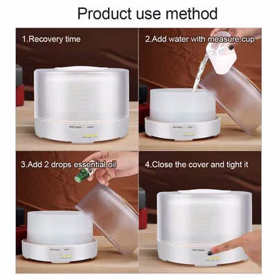 Taffware HUMI Air Humidifier Mini Ultrasonic Diffuser RGB 500ml Remote - HUMI H14A - White — gambar 4
