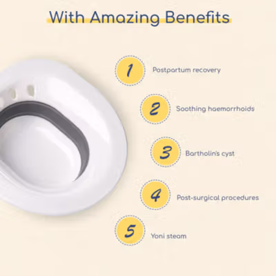 Bazaar Bak Mandi Portable Postpartum Folding Toilet Sitz Bath Bowl - BZ279 - White — gambar 4