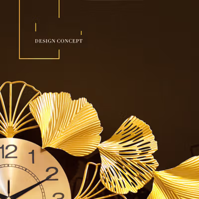 TaffHOME Jam Dinding European Style Quartz Iron Silent Movement 98cm - LZ4 - Golden — gambar 4