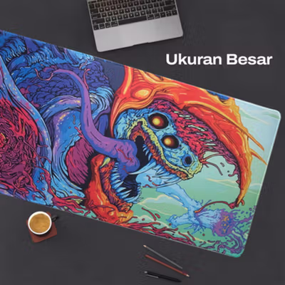 Gaming Mouse Pad XL Desk Mat 800x300mm Purple Monster - MP005 - Black — gambar 4