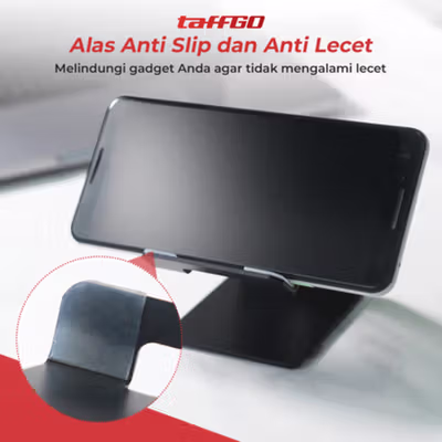 TaffGO Mobile Mate Smartphone Tablet Stand Holder Aluminium - S014 - Black — gambar 4